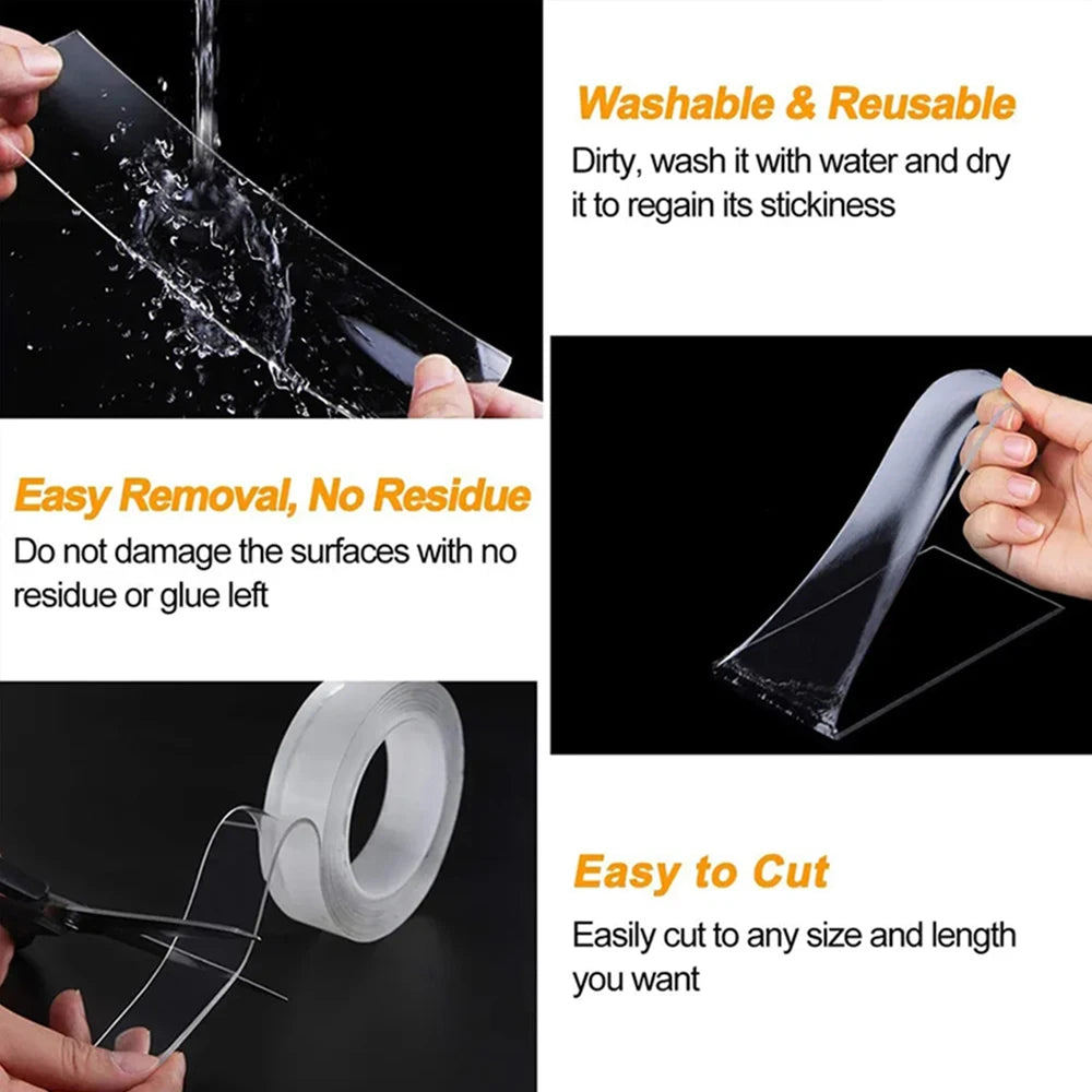 Premium Nano Tape - Waterproof Double-Sided Adhesive (1M/3M/5M)